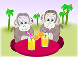 Monkey Friends with refreshment.