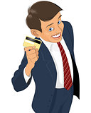 Businessman with plastic card