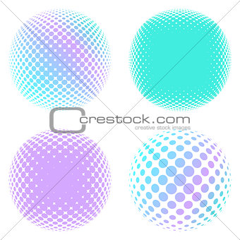 Abstract round halftone elements
