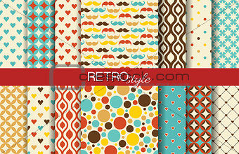 Set of colorful seamless retro vector patterns