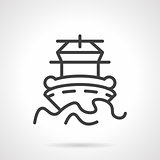 Abstract simple line vector icon for ship