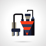 Building materials plant flat vector icon