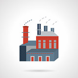 Industry building flat vector icon