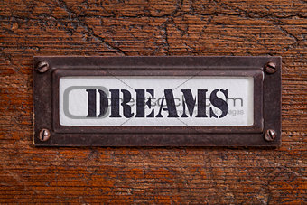 dreams  file cabinet label