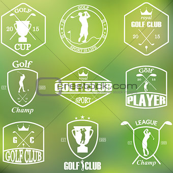 Set of vintage golf labels