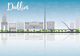 Dublin Skyline with Grey Buildings and Blue Sky, Ireland