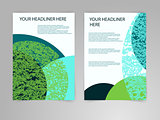 Abstract blue and green Brochure Flyer design vector template in A4 size. Eco, biology, beauty and medicine concept.