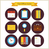 Flat Business and Office Icons Set