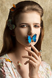 beauty woman with butterfly 