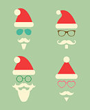 Santa Claus Fashion Silhouette Hipster Style Icons
