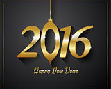 2016  Happy New Year golden letters Flyers, covers, posters and pages black background