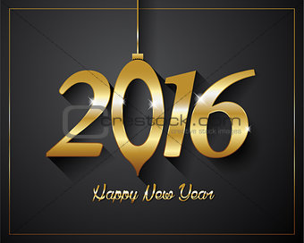 2016  Happy New Year golden letters Flyers, covers, posters and pages black background
