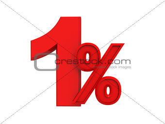 red sign 1 percent
