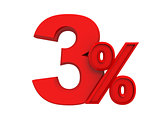 red sign 3 percent