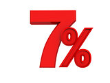 red sign 7 percent