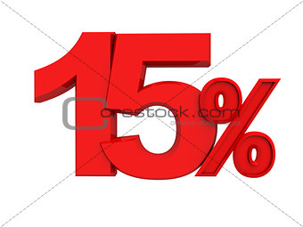 red sign 15 percent