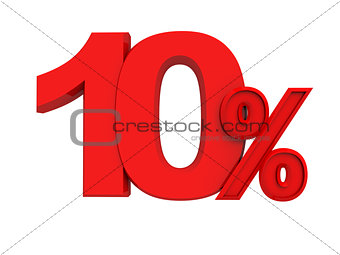red sign 10 percent