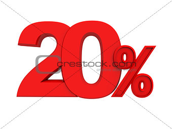 red sign 20 percent
