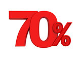 red sign 70 percent