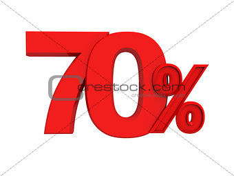 red sign 70 percent