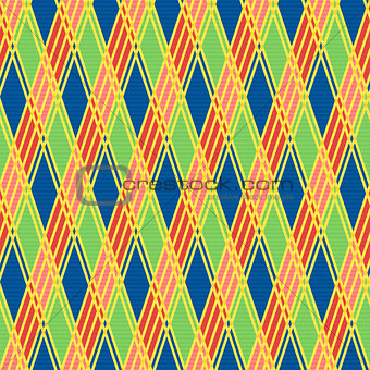 Rhombic seamless pattern in motley colors
