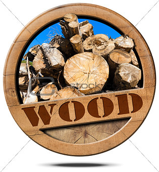 Wood - Symbol with Trunks of Trees