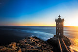 Kermorvan Lighthouse before sunset, Brittany, France