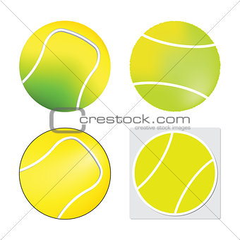 Tennis ball set  - Vector isolated on white background