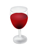 Vector illustration of realistic glass of red wine isolated on white background,