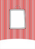 Vector frame on stripes wall background