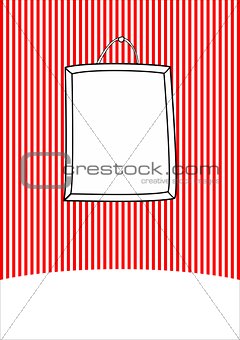 Vector frame on stripes wall background