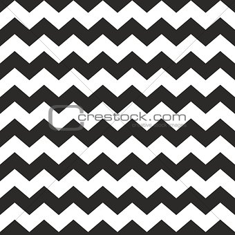 Zig zag chevron black and white tile vector pattern