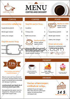 coffee and dessert menu flat design