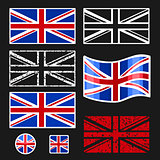 British Flag Vector Set
