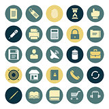 Flat design icons for user interface