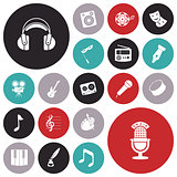 Flat design icons for music and sound