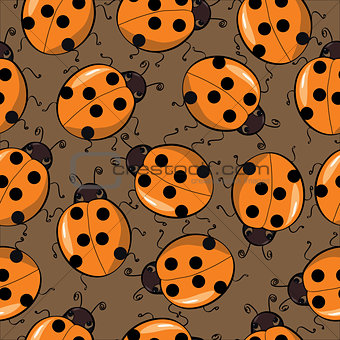 seamless background with ladybirds