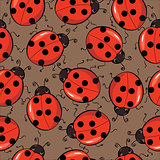 seamless background with ladybirds