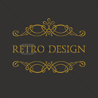 Calligraphic Luxury logo. Emblem ornate decor elements. Vintage