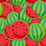 Seamless Pattern Background from watermelon. Vector Illustration