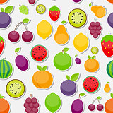 Seamless Pattern Background from Apple, Orange, Plum, Cherry