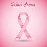 Breast Cancer Awareness Pink Ribbon Vector Illustration