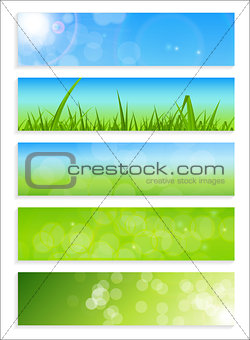 Natural Sunny Backgroundc Banner Vector Illustration