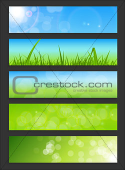 Natural Sunny Backgroundc Banner Vector Illustration