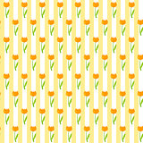 Floral Seamless Pattern Background with Tulips Vector Illustrati