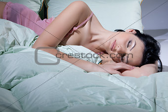 Woman And Pillows
