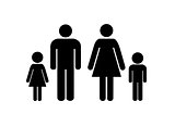 family icon over white background
