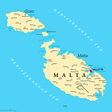 Malta Political Map