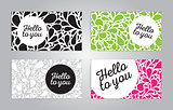 Name cards or banners with bubbles on background.
