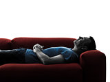 man sofa couch sleeping